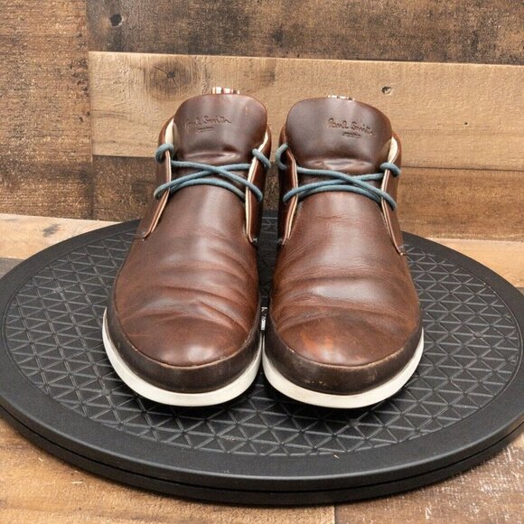 PAUL SMITH JEANS MENS CHUKKA BOOTS BROWN LEATHER LACE UP BUSINESS CASUAL SIZE 11 - Picture 2 of 9